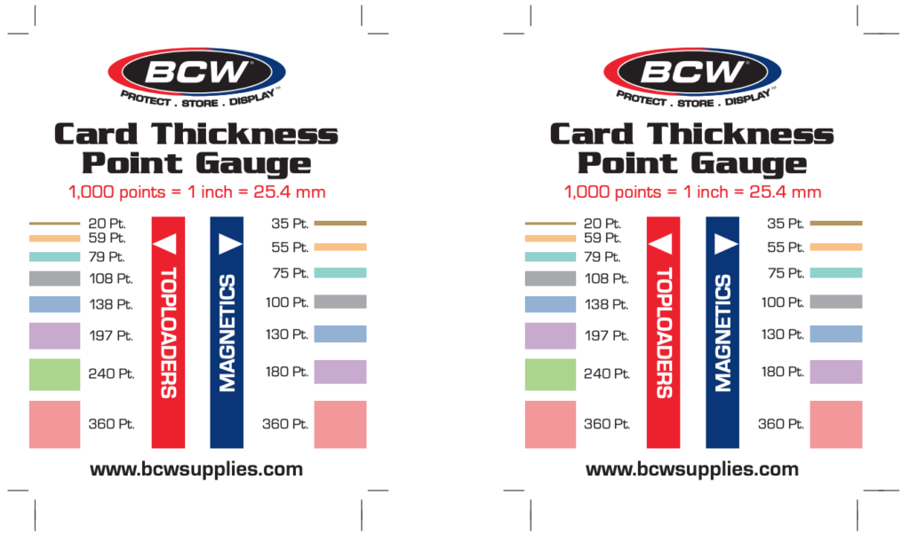 How to gauge a sports card thickness